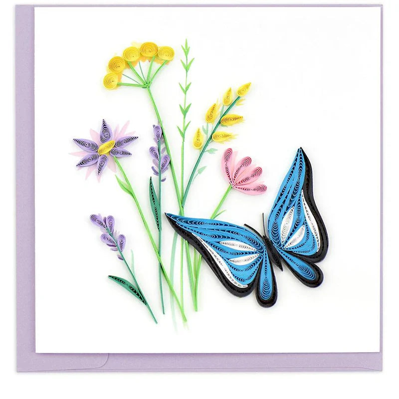 Quilled Butterfly & Wildflowers Card