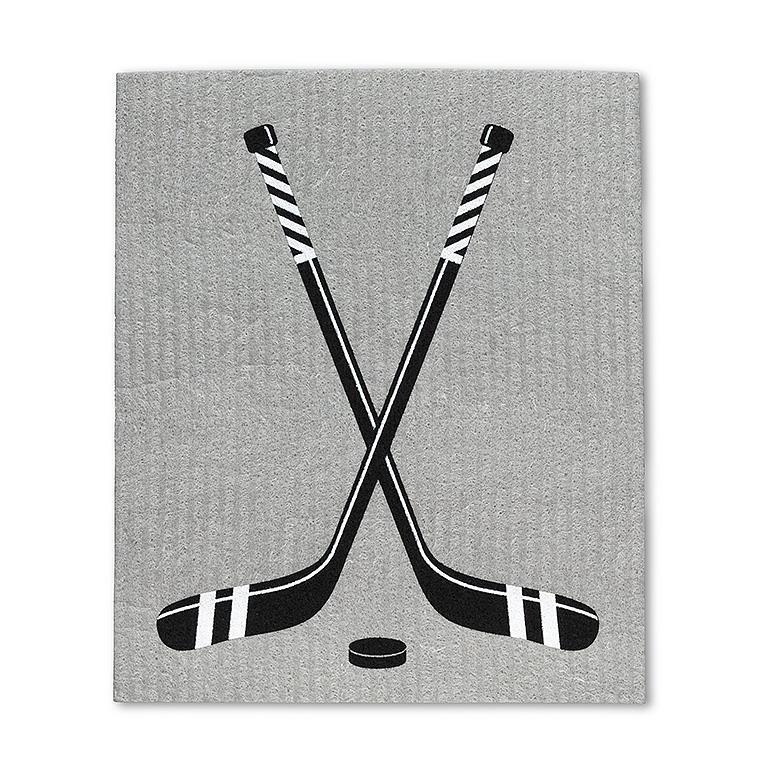 Hockey Skates & Stick Dishcloths. Set of 2