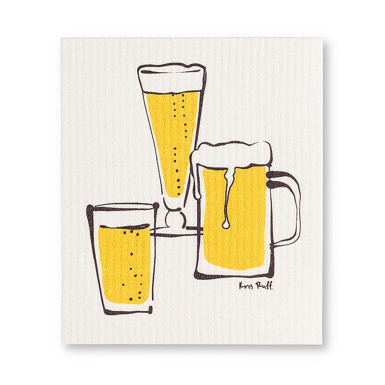 Beer & Pretzels Dishcloths. Set of 2