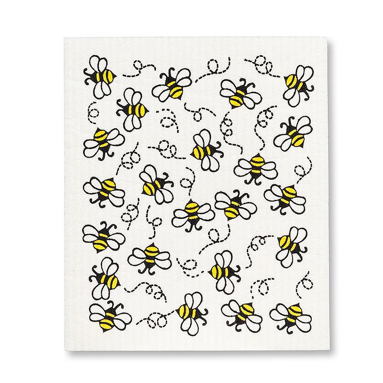 Allover Bees Dishcloths. Set of 2