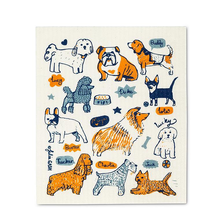 Dogs with Names Dishcloths. Set of 2