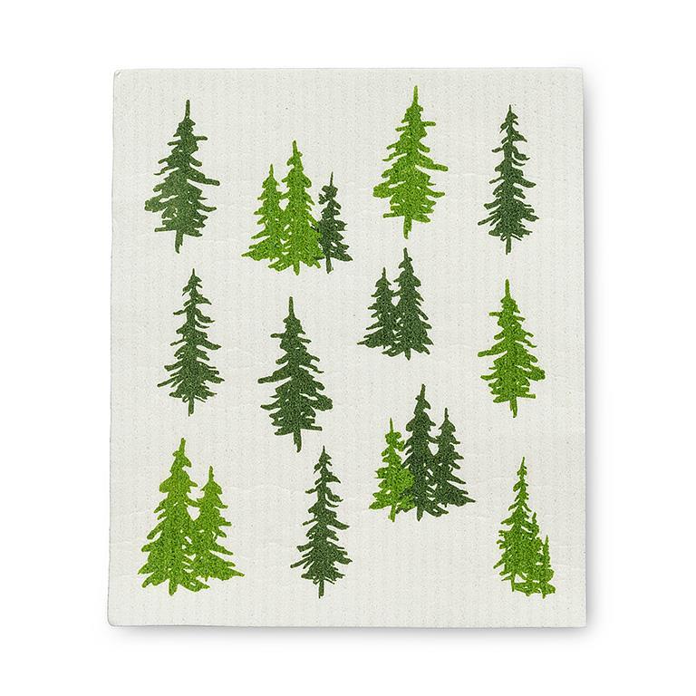 Evergreen Forest Dishcloths. Set of 2