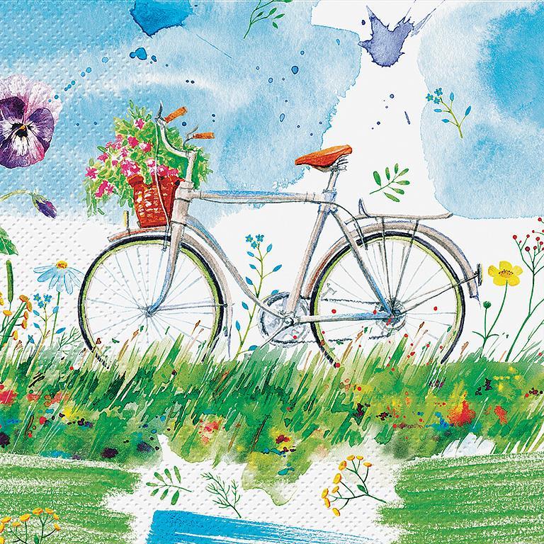 Luncheon Watercolor Bicycle Napkins