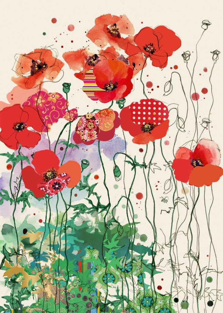 BA Red Field Poppies Card