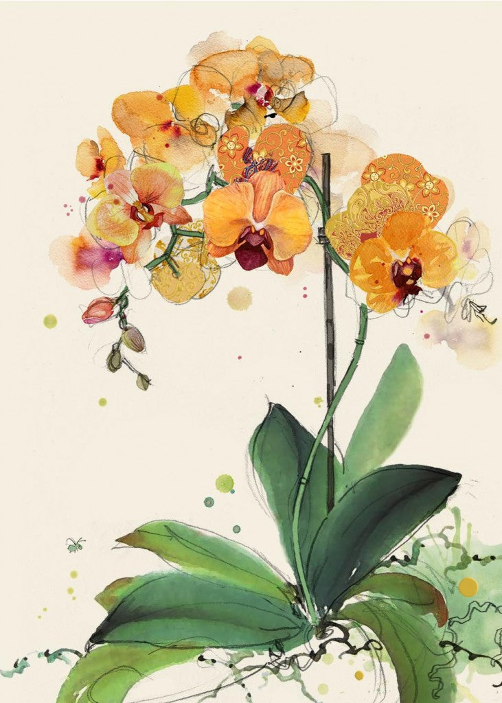 BA Orange Orchids Card