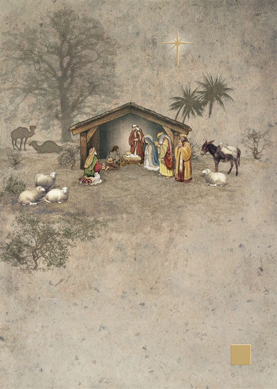 BA Nativity Manger Card