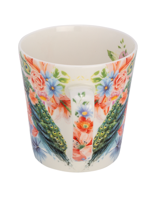 Mug Flowers & Peacock