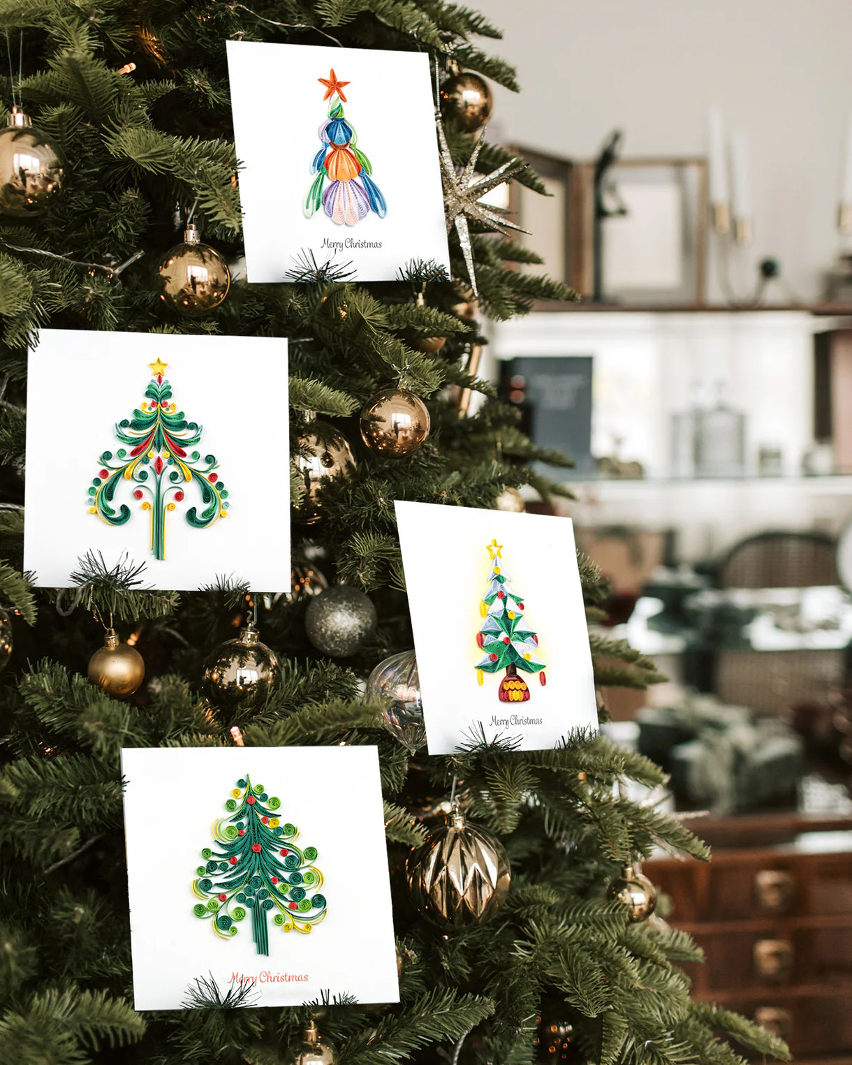 Quilled Christmas Tree Greeting Card