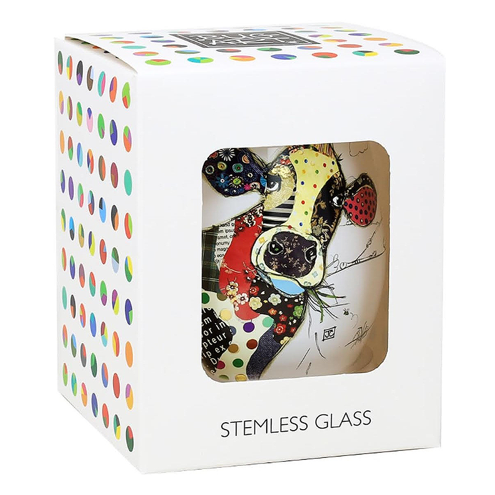 Cow Stemless Glass
