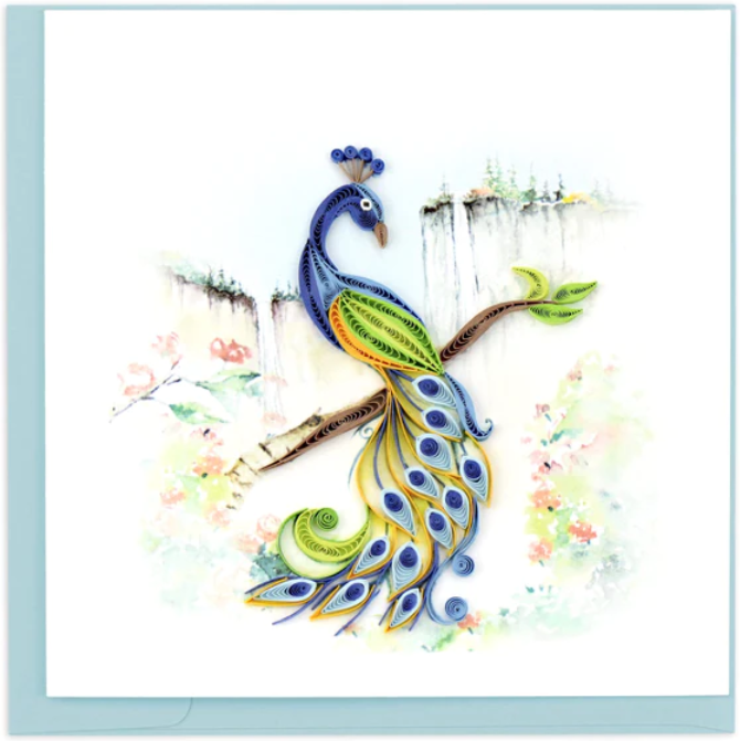 Quilled Posing Peacock Greeting Card