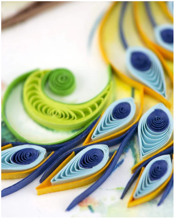 Quilled Posing Peacock Greeting Card