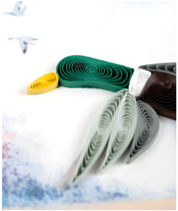 Quilled Duck Migration Greeting Card