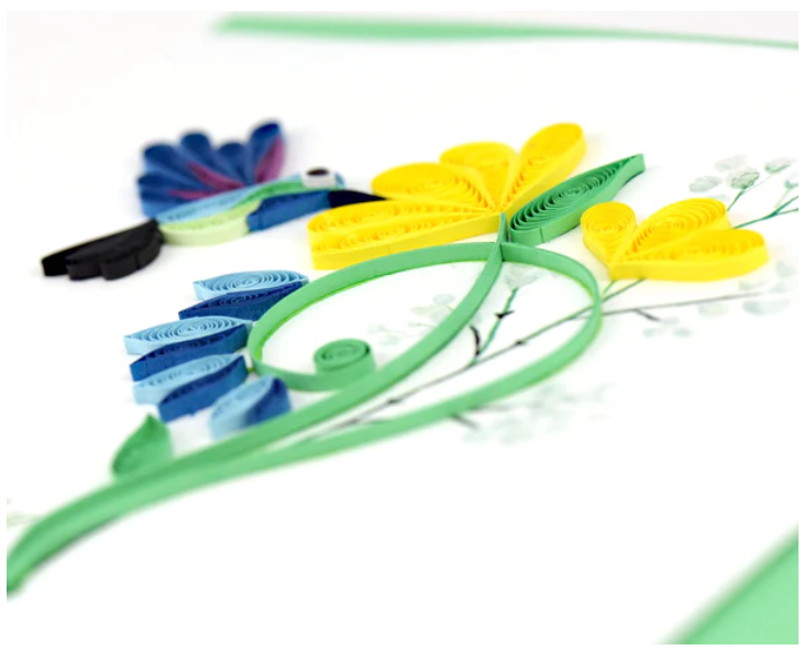 Quilled Birthday Hummingbird Greeting Card