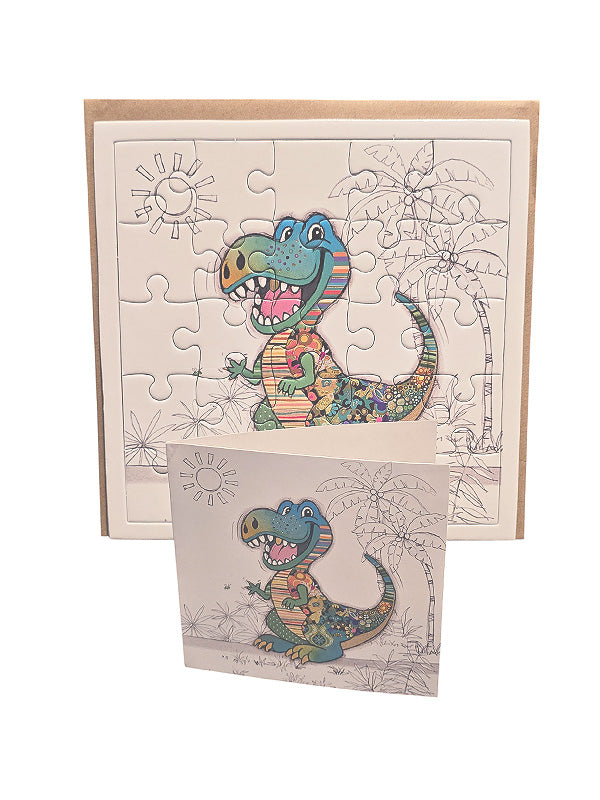 Dino Puzzle Card