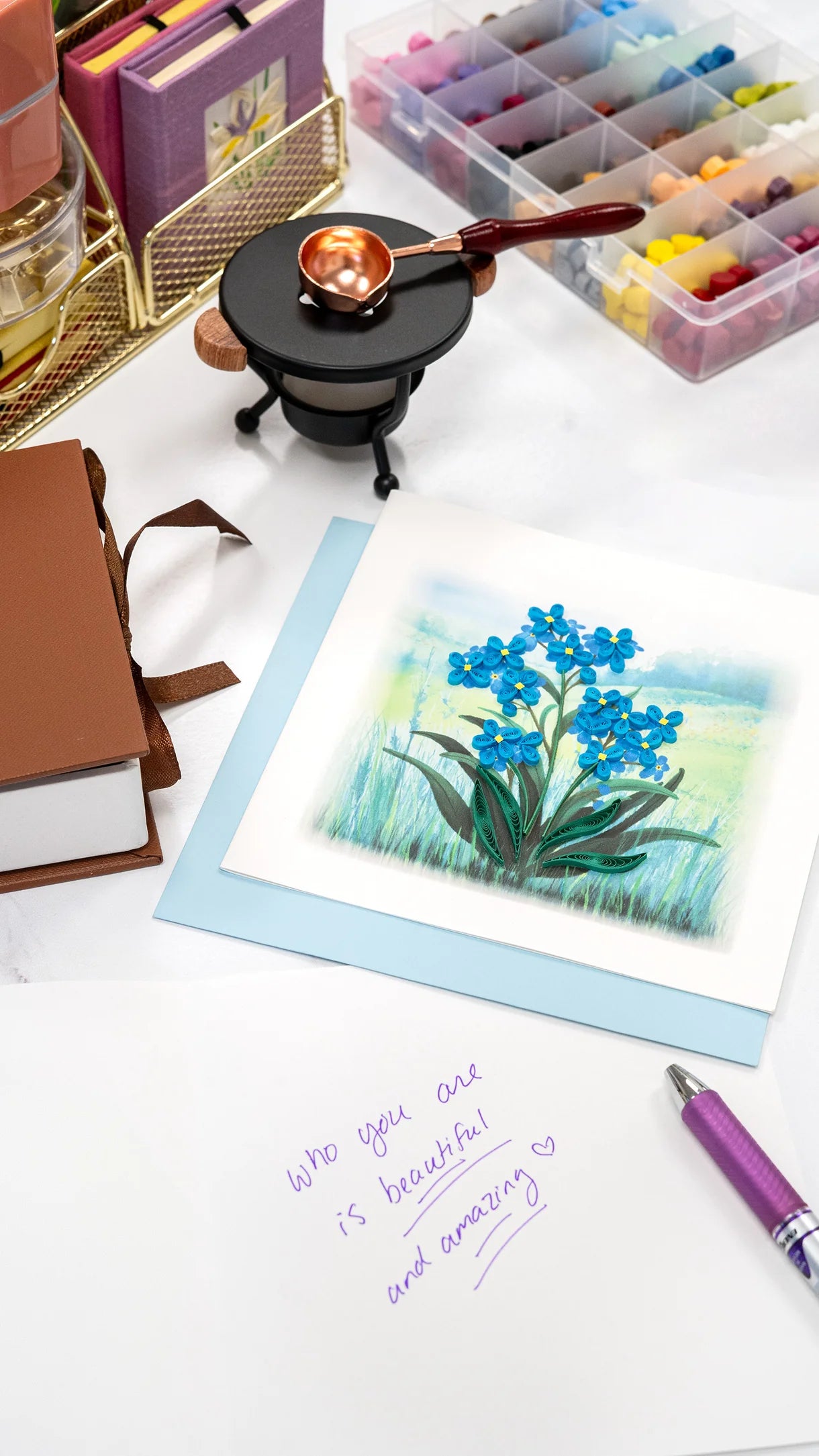 Quilled Forget-me-not Greeting Card