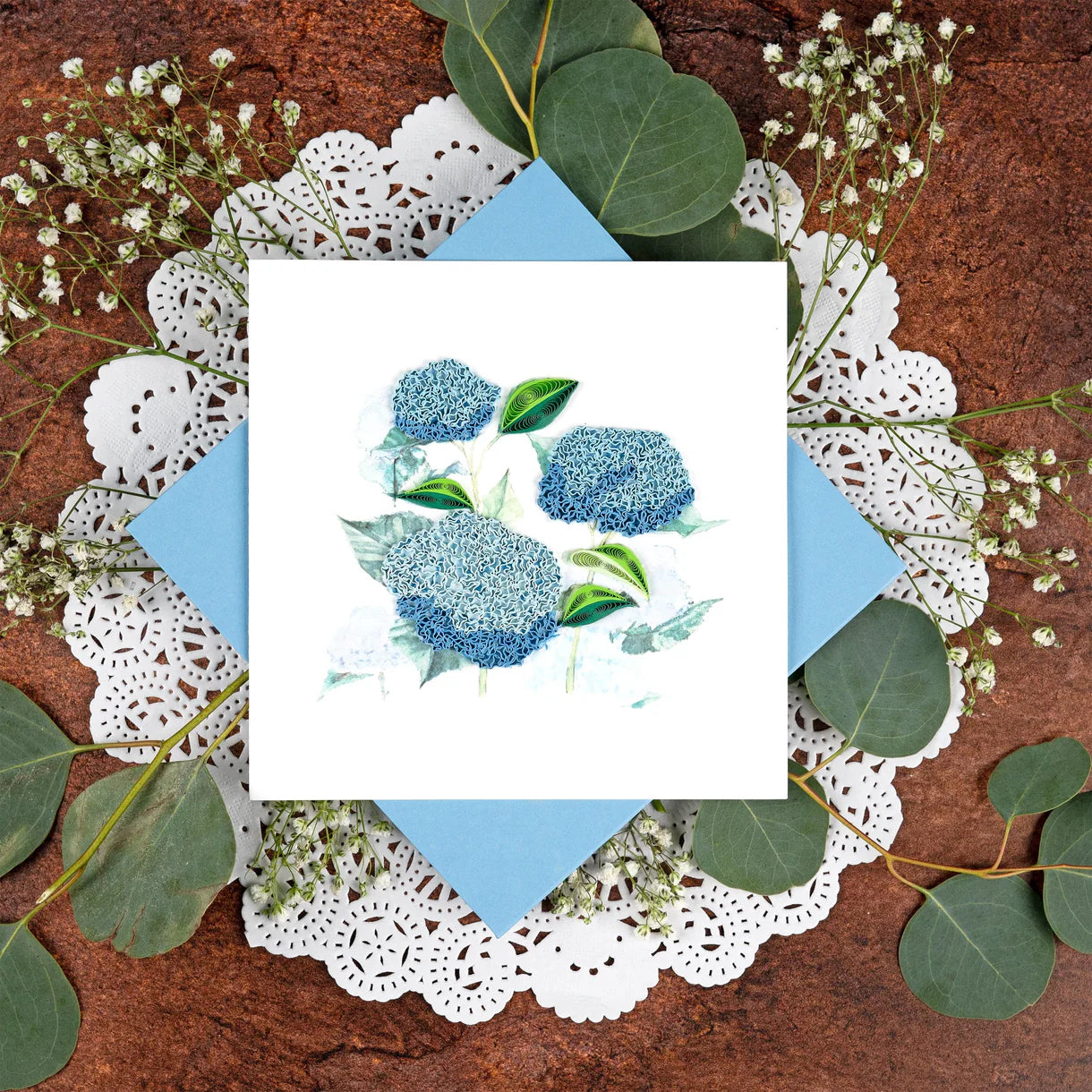 Quilled Wild Hydrangea Greeting Card