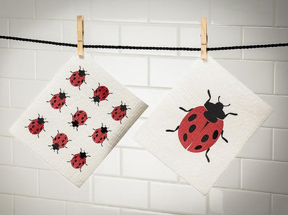 Ladybug Dishcloths. Set of 2