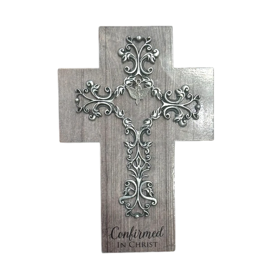 Confirmed In Christ Cross (Ash-grey wood tone)