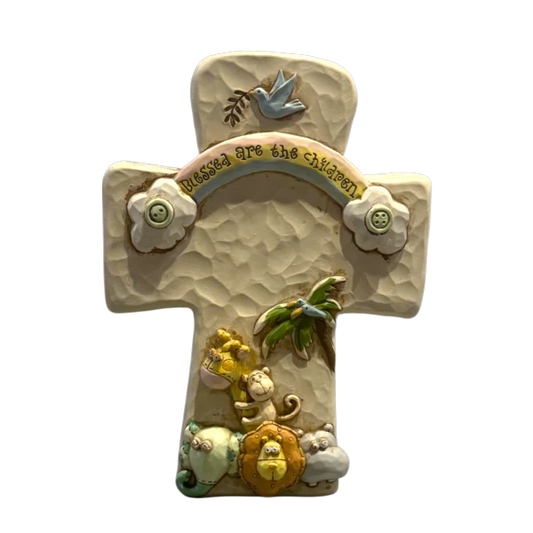 Blessed are the Children Resin Cross