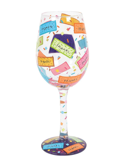 Many Thanks Wine Glass