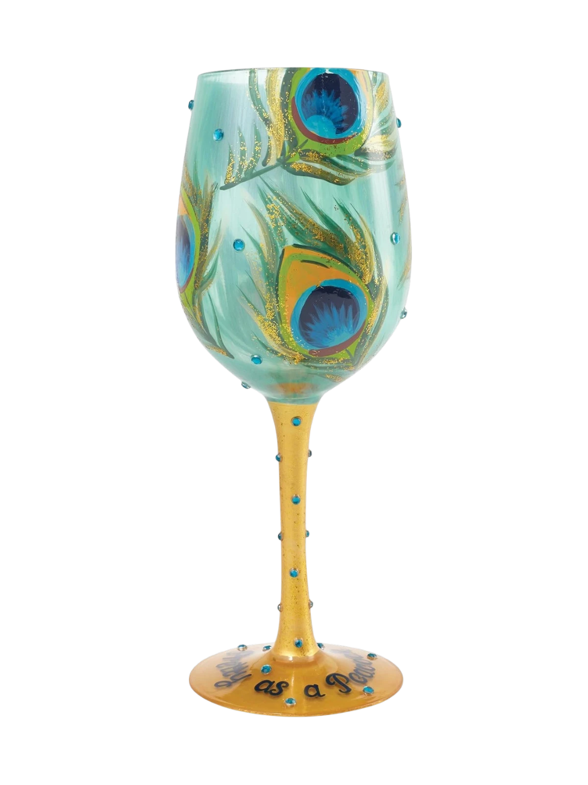 Pretty As A Peacock Wine Glass