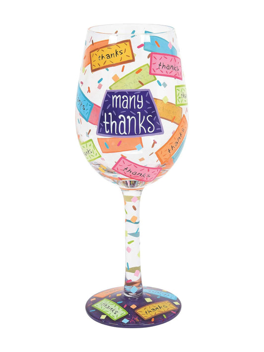 Many Thanks Wine Glass