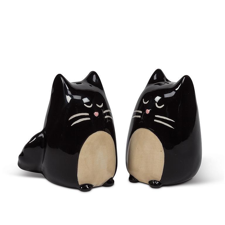 Black Simple Cat Salt & Pepper Shaker