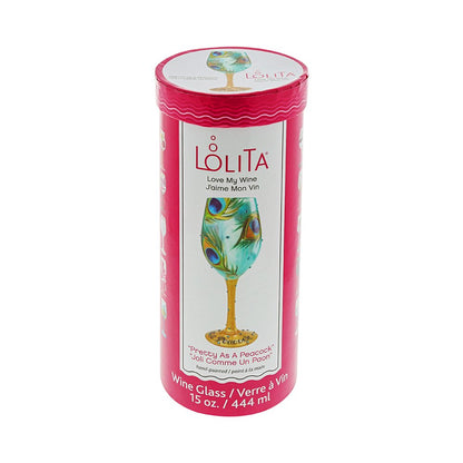 Pretty As A Peacock Wine Glass