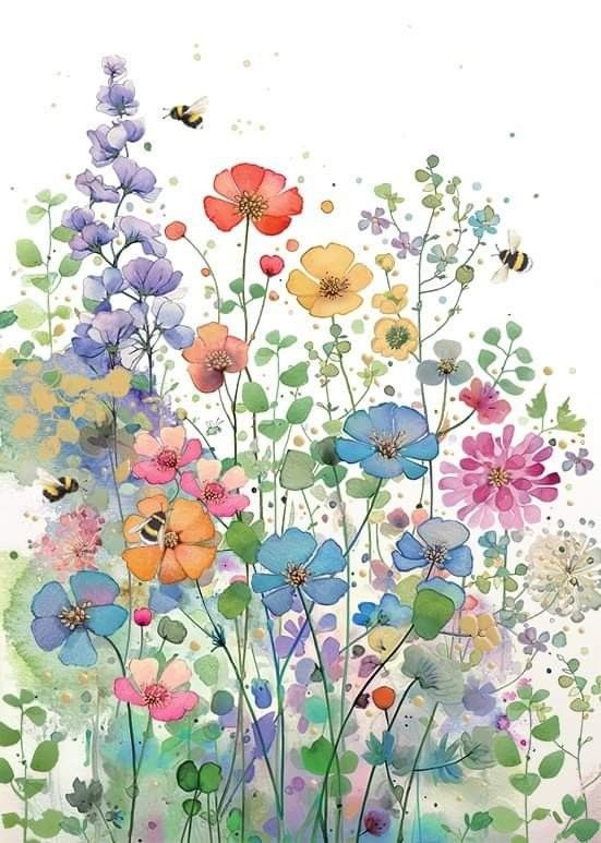 Bug Art Floral Meadow