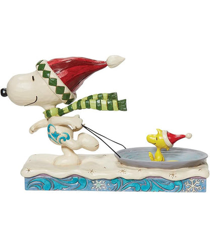 Snoopy with Woodstock on Saucer Figurine