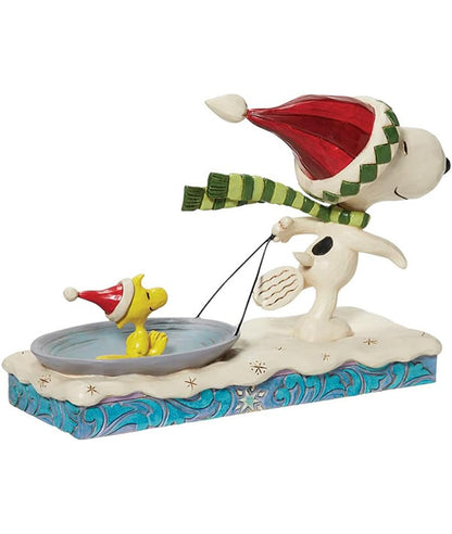 Snoopy with Woodstock on Saucer Figurine