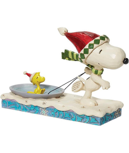 Snoopy with Woodstock on Saucer Figurine