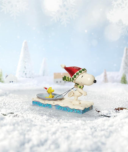 Snoopy with Woodstock on Saucer Figurine