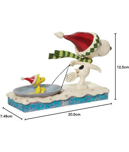 Snoopy with Woodstock on Saucer Figurine