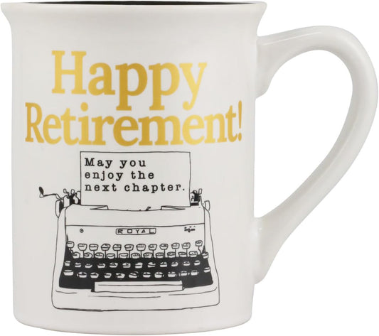 Happy Retirement Typewriter Metallic Mug