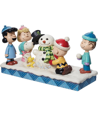 Peanuts Gang Building Snowman Figurine