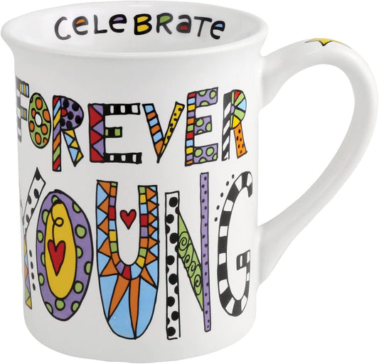 Cuppa Doodles Celebrate Forever Young at Heart Mug