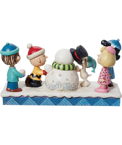 Peanuts Gang Building Snowman Figurine