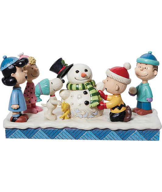 Peanuts Gang Building Snowman Figurine