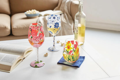 Chinoiserie Charm Wine Glass