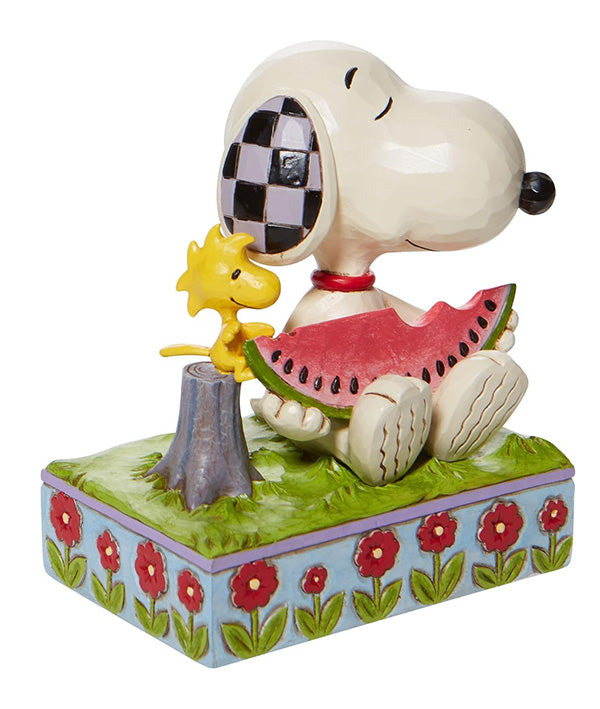 Snoopy and Woodstock Eating Watermelon Figurine