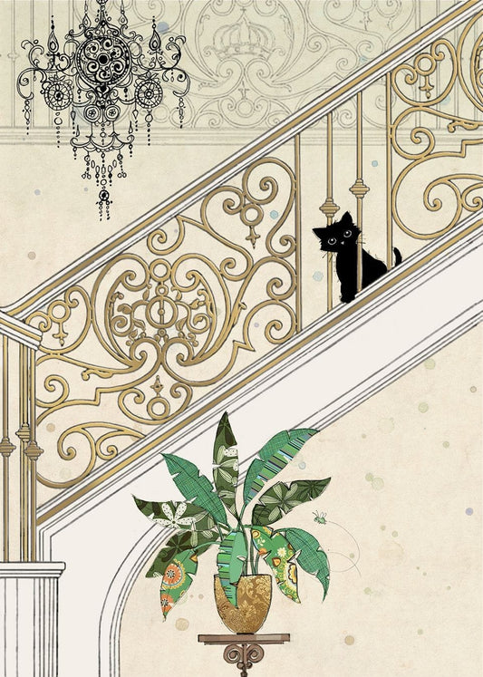 Bug Art Stairs Kitty Card