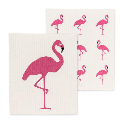 Flamingo Dishcloths. Set of 2