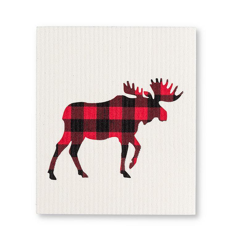 Buffalo Check Moose Dishcloths. Set of 2