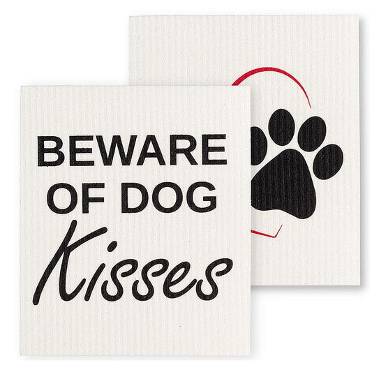 Dog Kisses Dishcloths. Set of 2