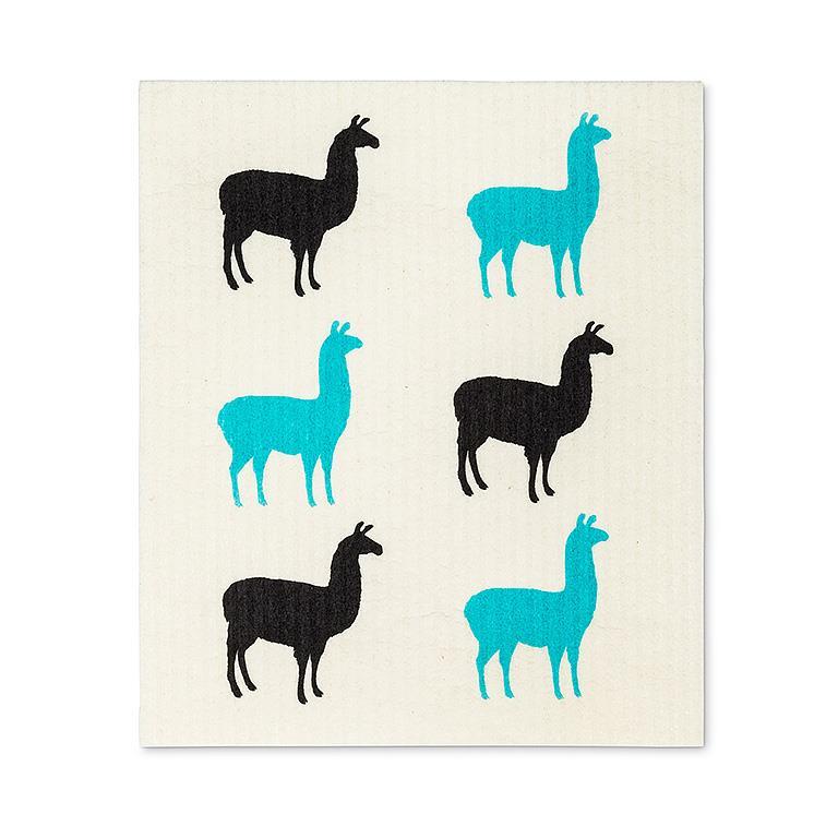 Llama with Shades Dishcloths. Set of 2