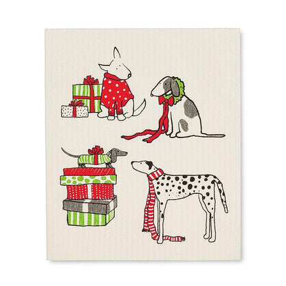 Holiday Dogs Dishcloths. Set of 2