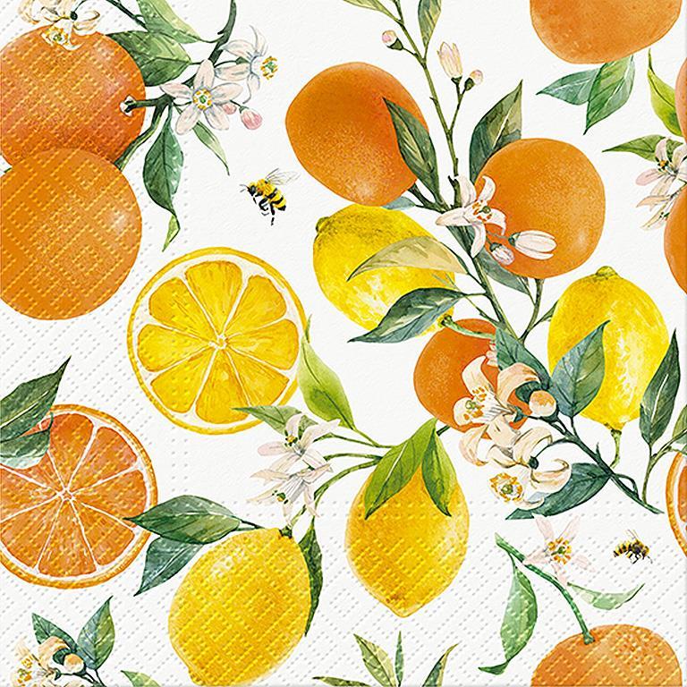 Luncheon Citrus with Bees Napkins