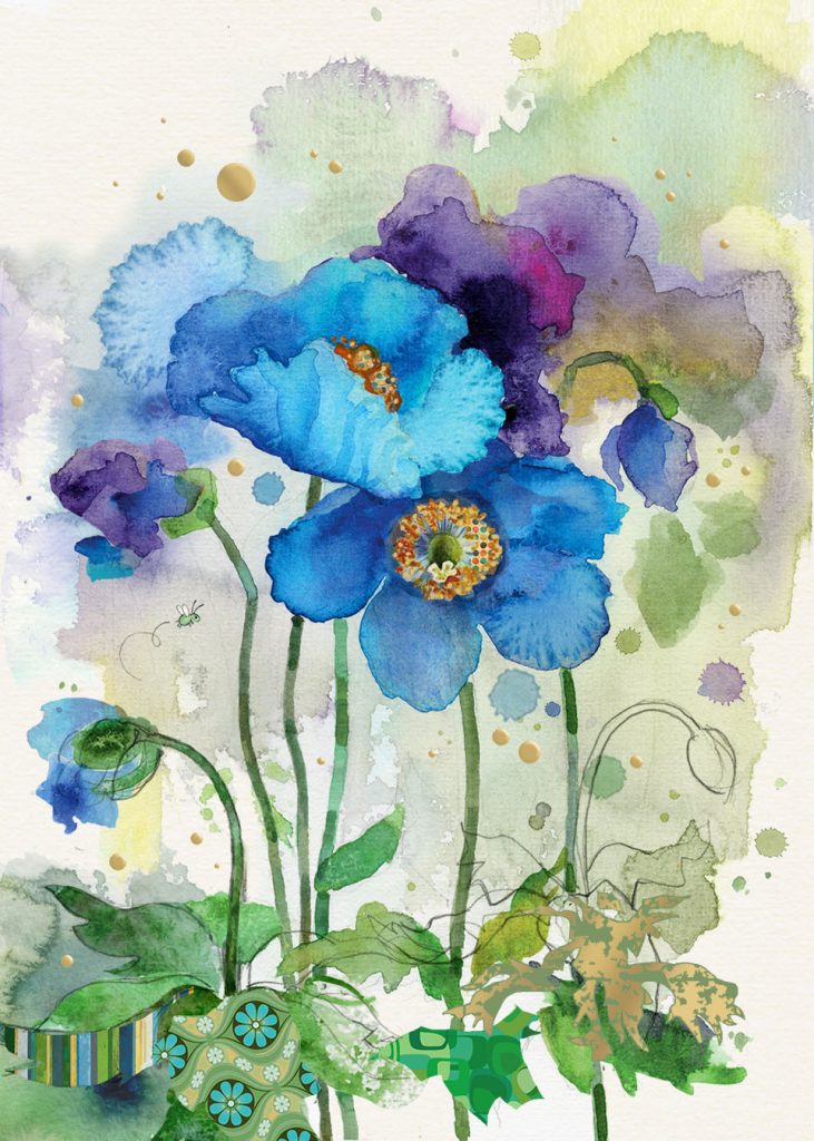 BA Blue Poppies Card