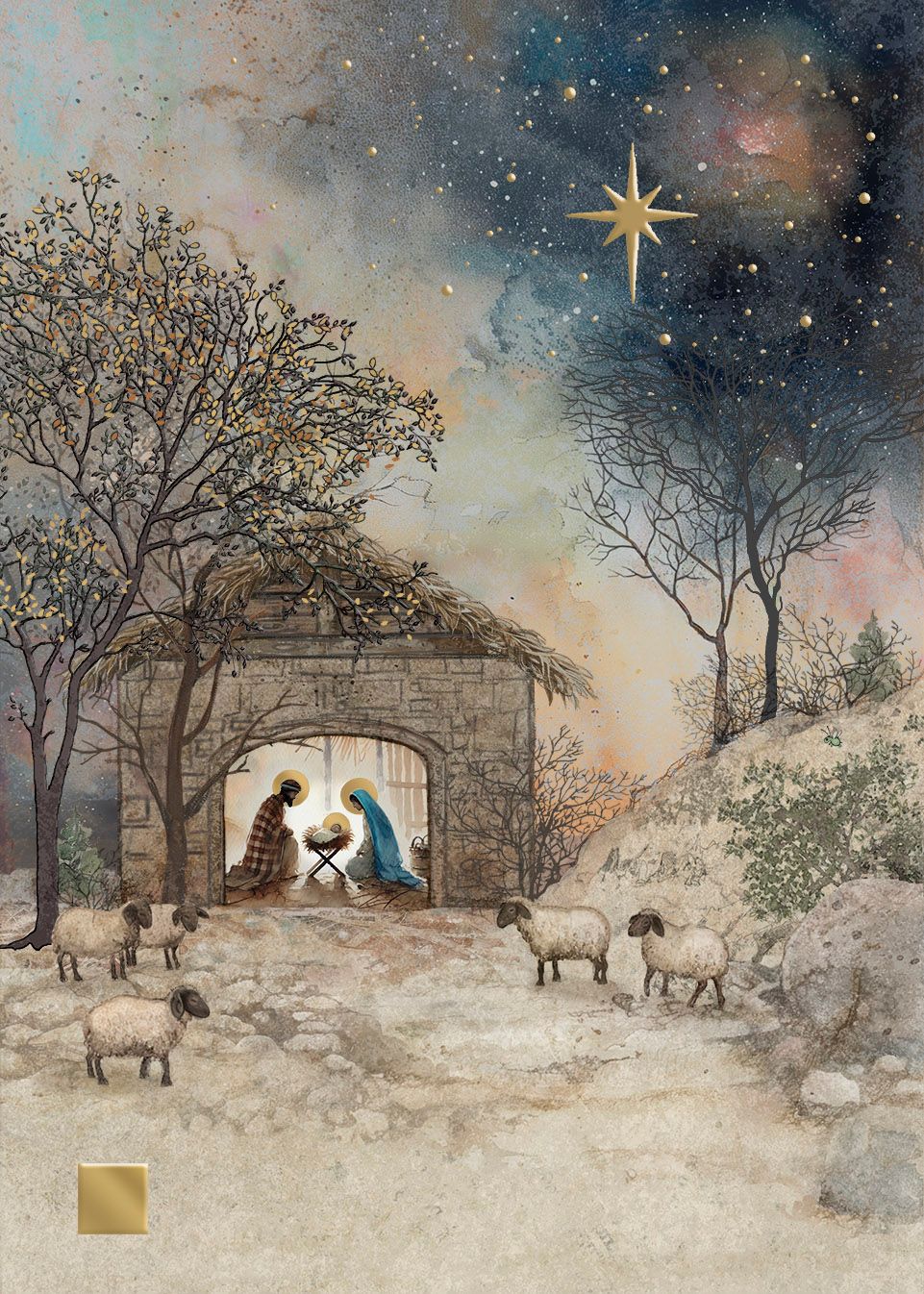 BA Nativity Manger Card